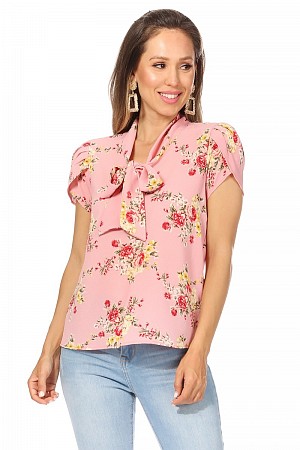 Floral print, overlapping, sho ...
